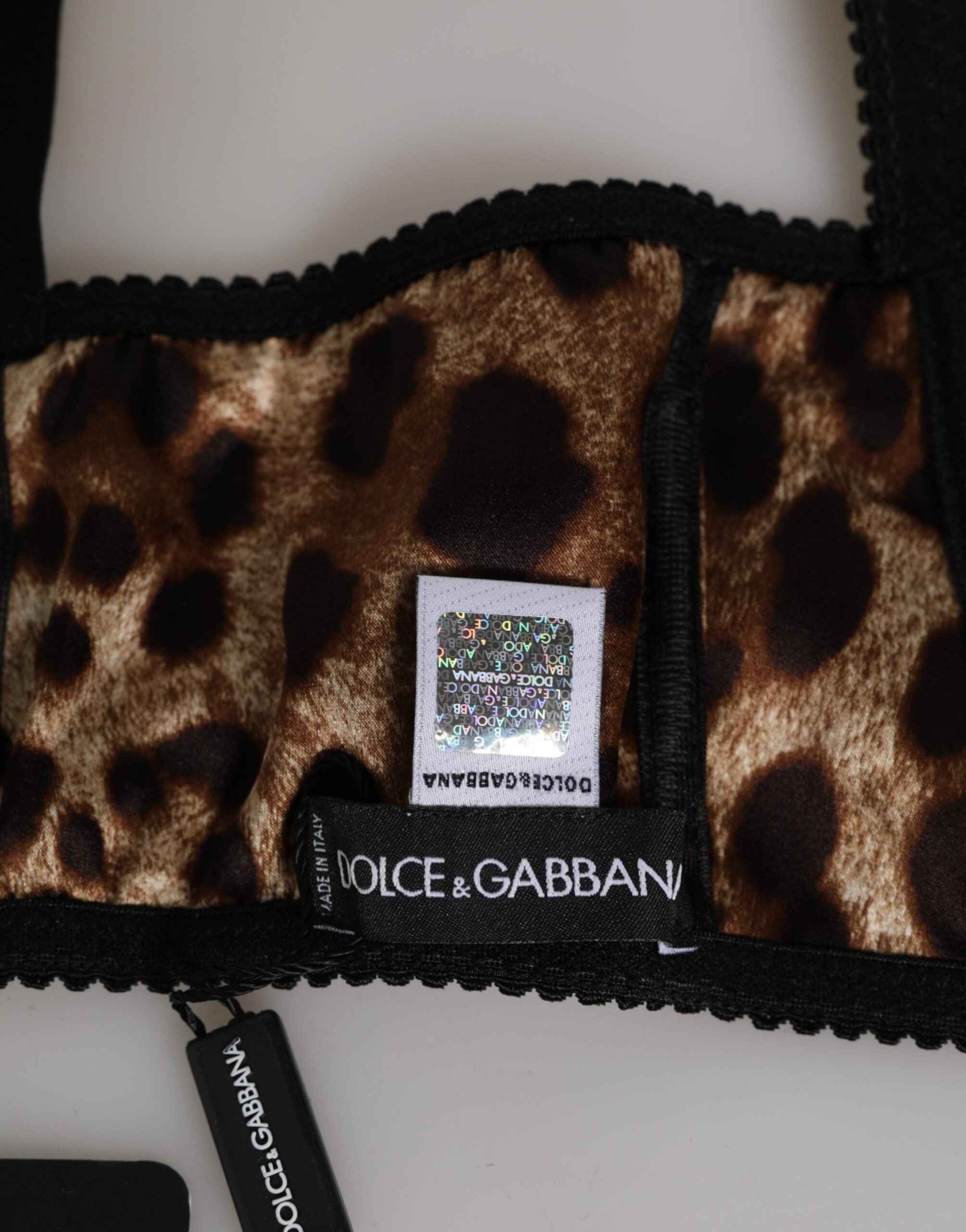 Dolce Gabbana Balconette BH Zijde Lingerie Bruin Luipaard