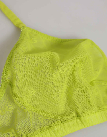 Dolce Gabbana Soft Cup Nylon Brassiere - Geelgroen