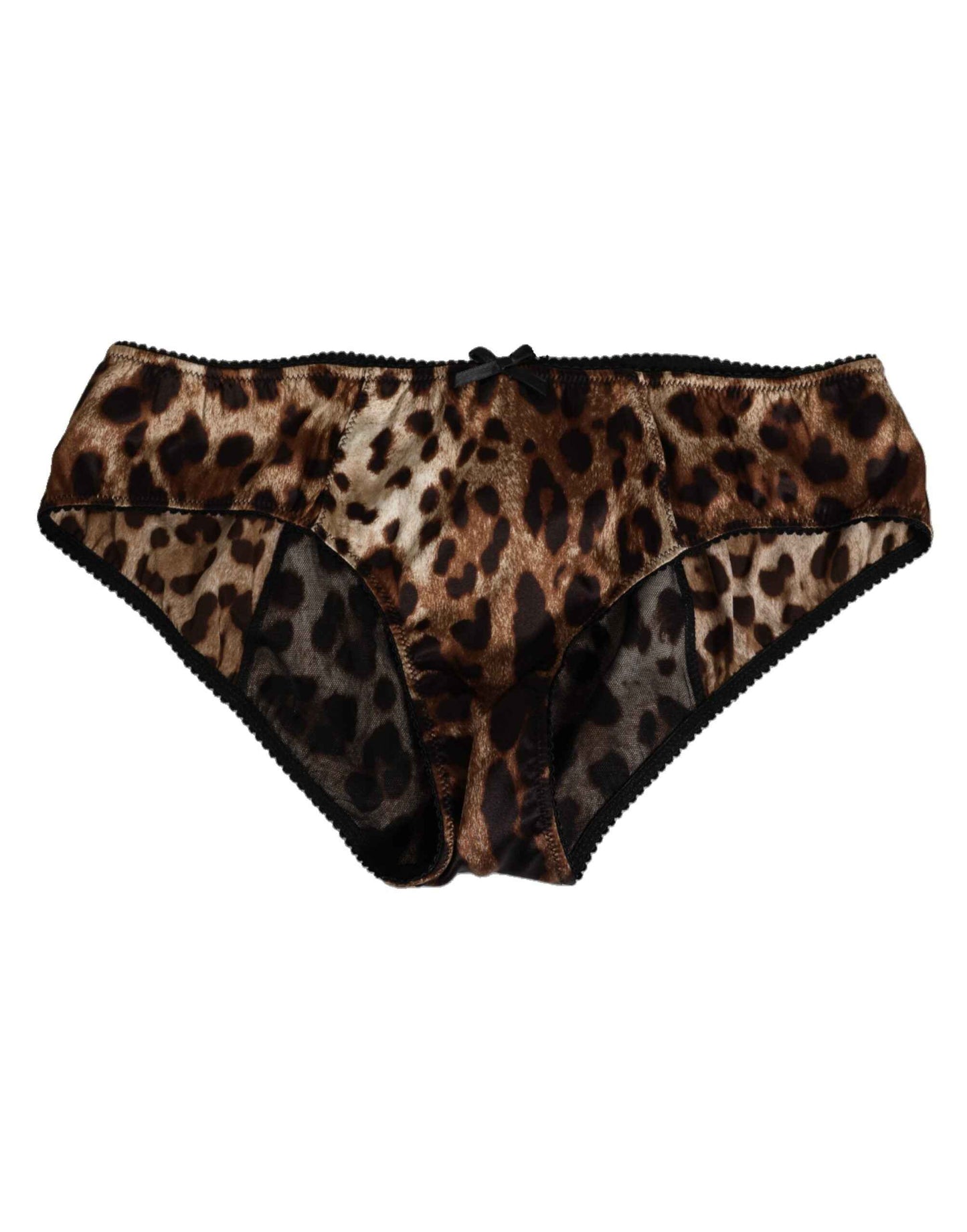Dolce & Gabbana Zijden Slip Panty Bruin Luipaardprint