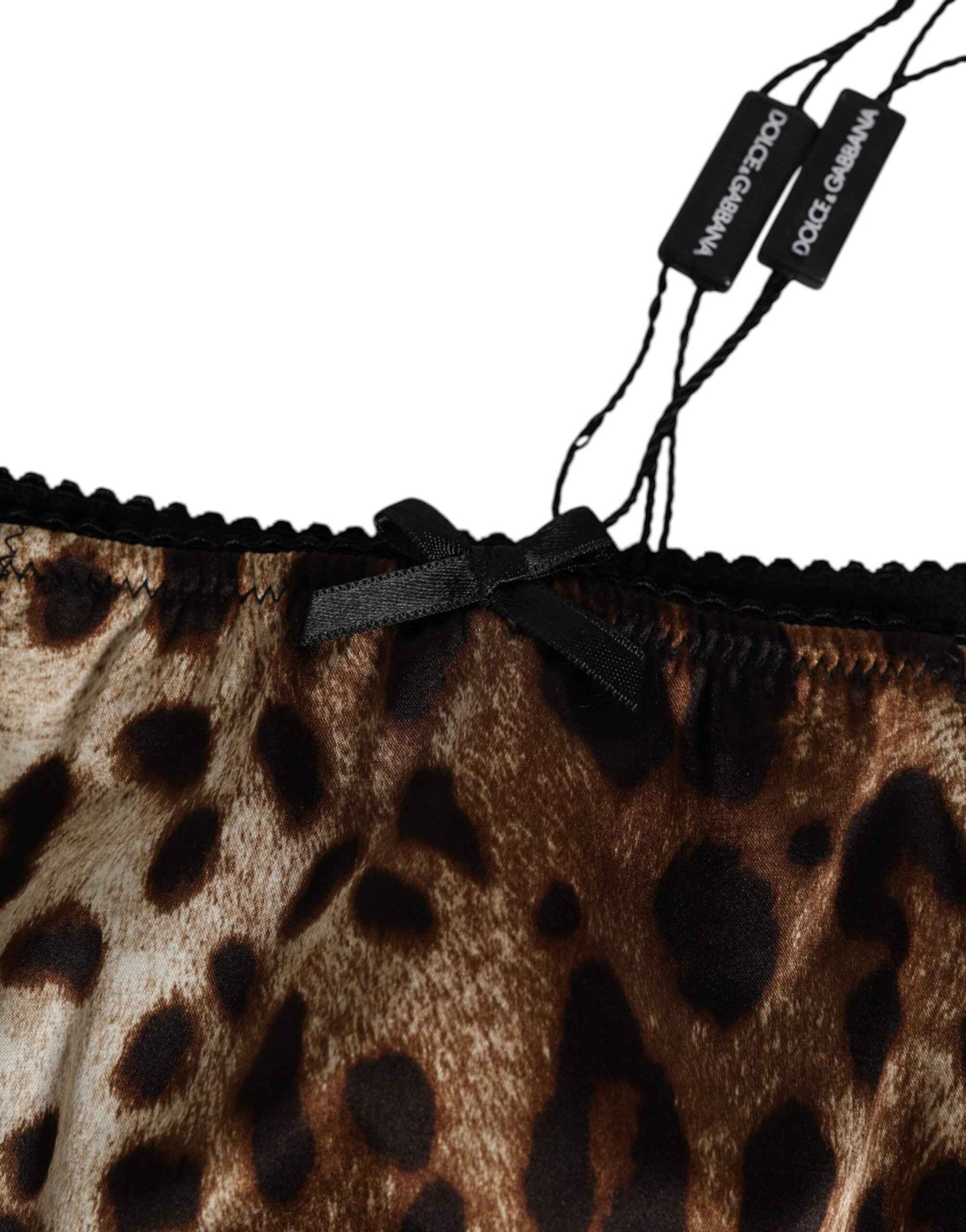 Dolce & Gabbana Zijden Slip Panty Bruin Luipaardprint