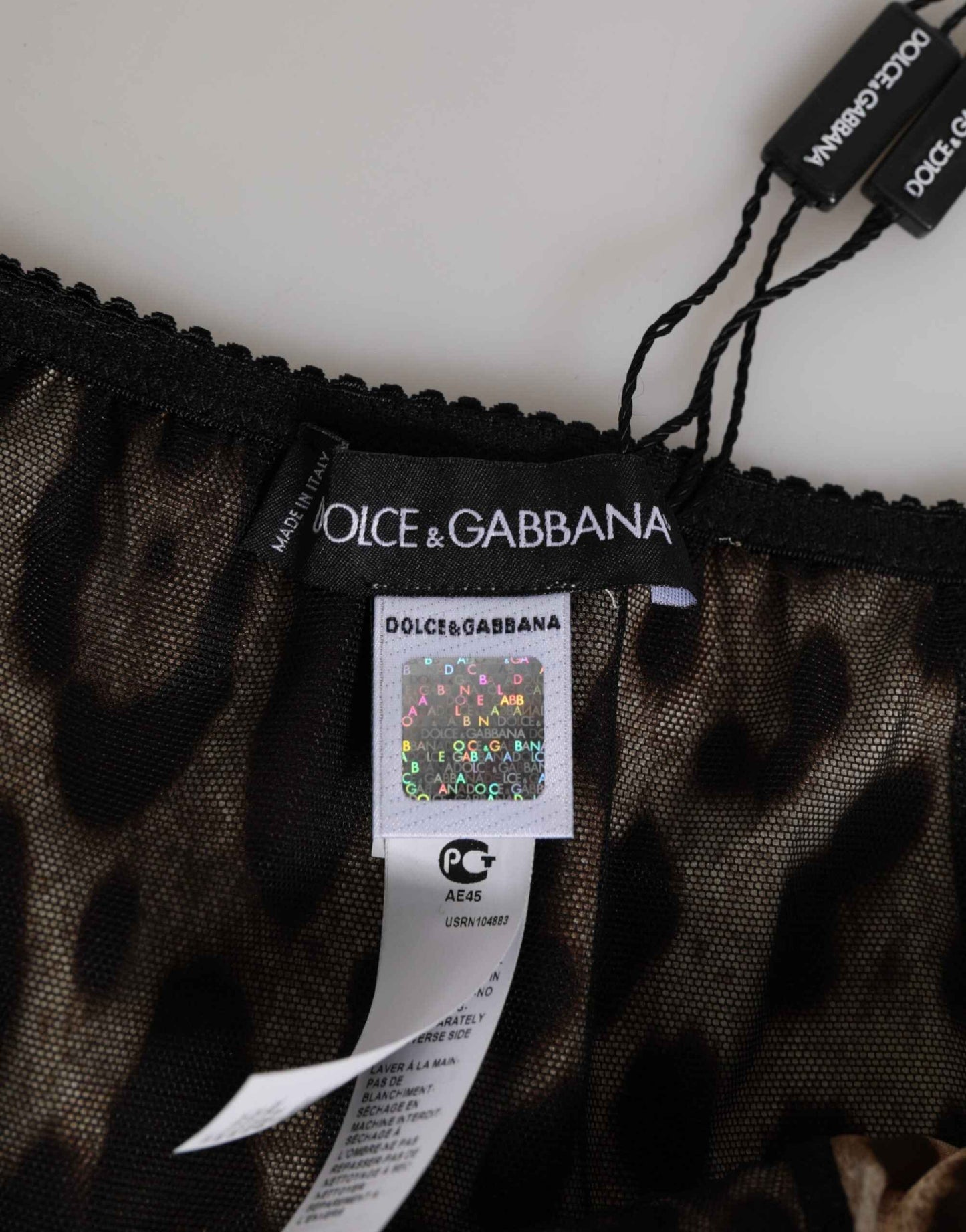Dolce & Gabbana Zijden Slip Panty Bruin Luipaardprint
