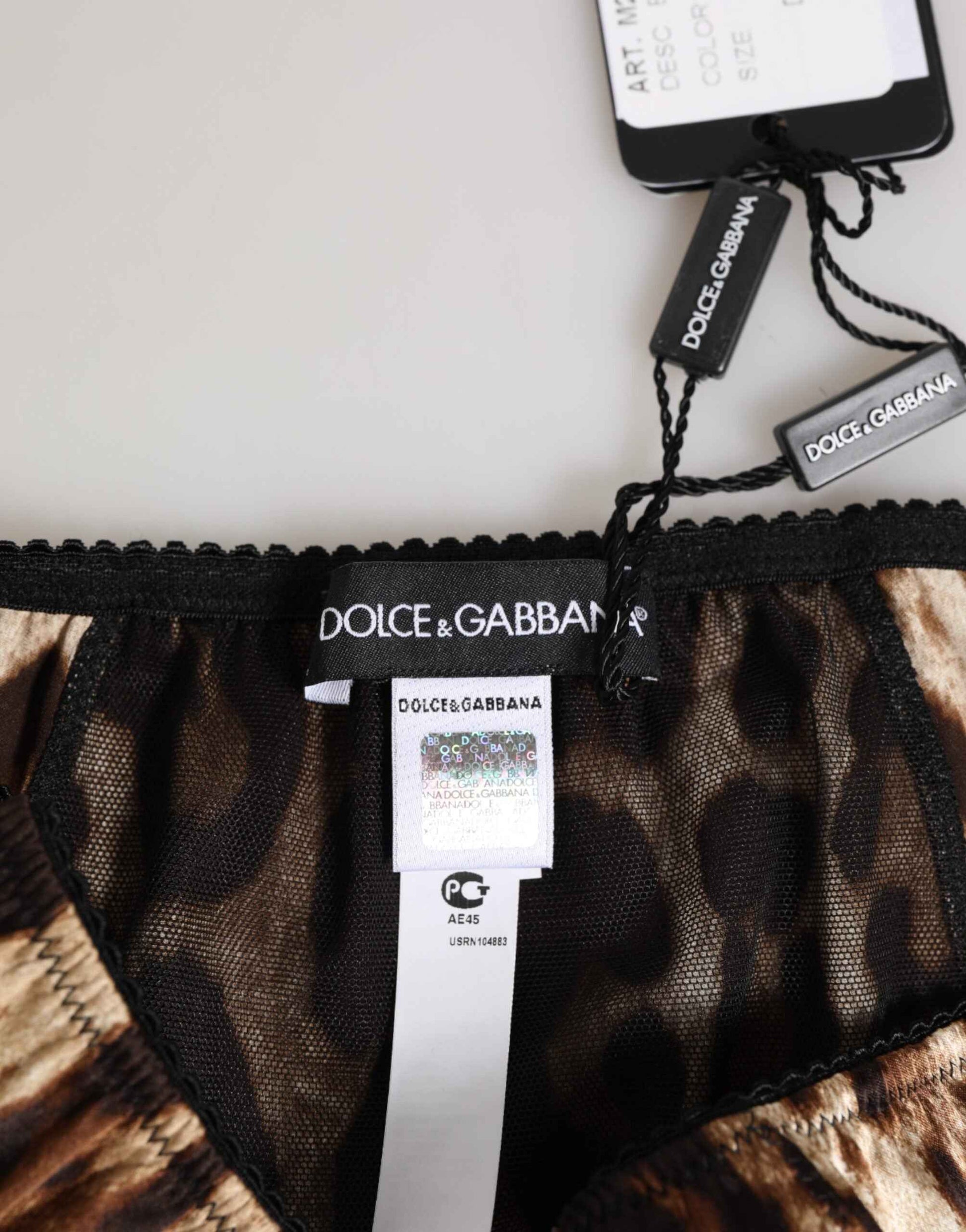 Dolce & Gabbana Zijde Brief Panty Bruin Luipaard Exclusief