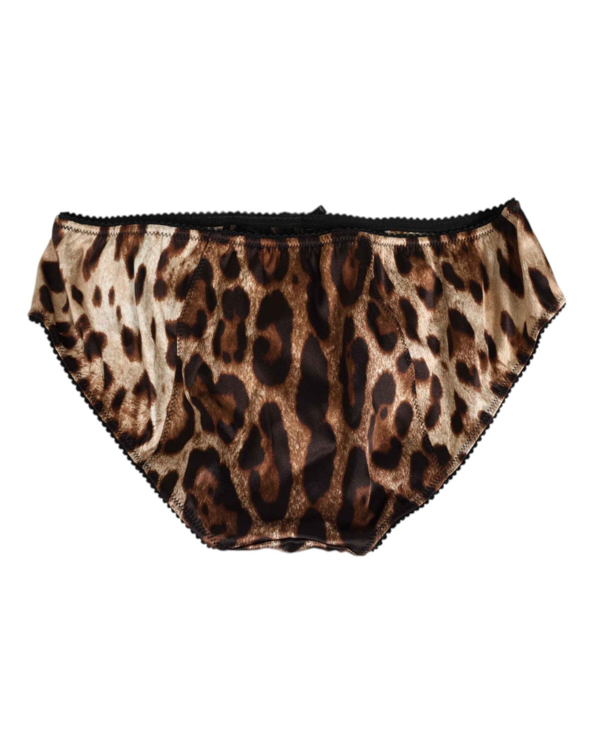 Dolce & Gabbana Zijde Brief Panty Bruin Luipaard Exclusief