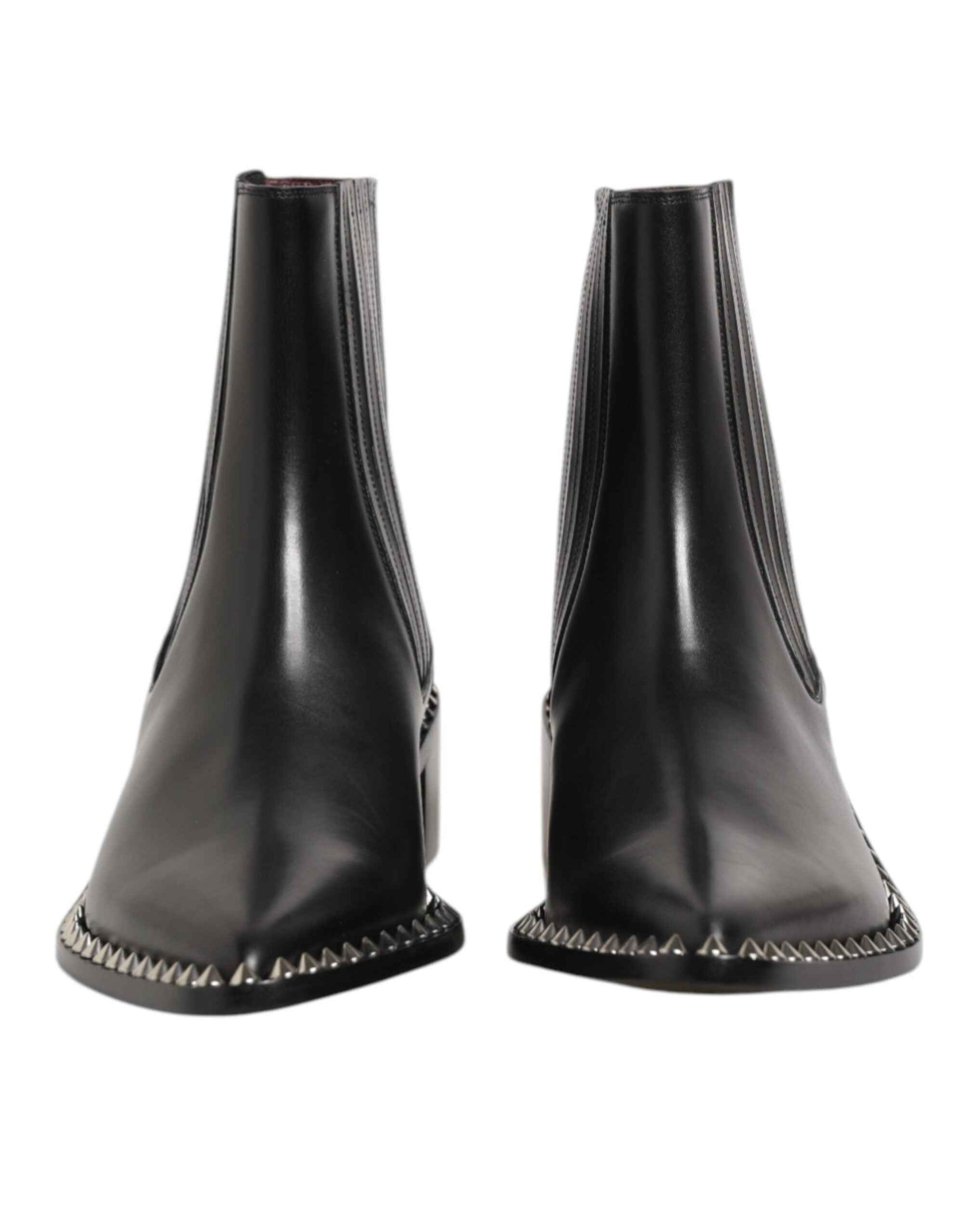 Dolce & Gabbana Leer Studded Short Boots Zwart Mannen