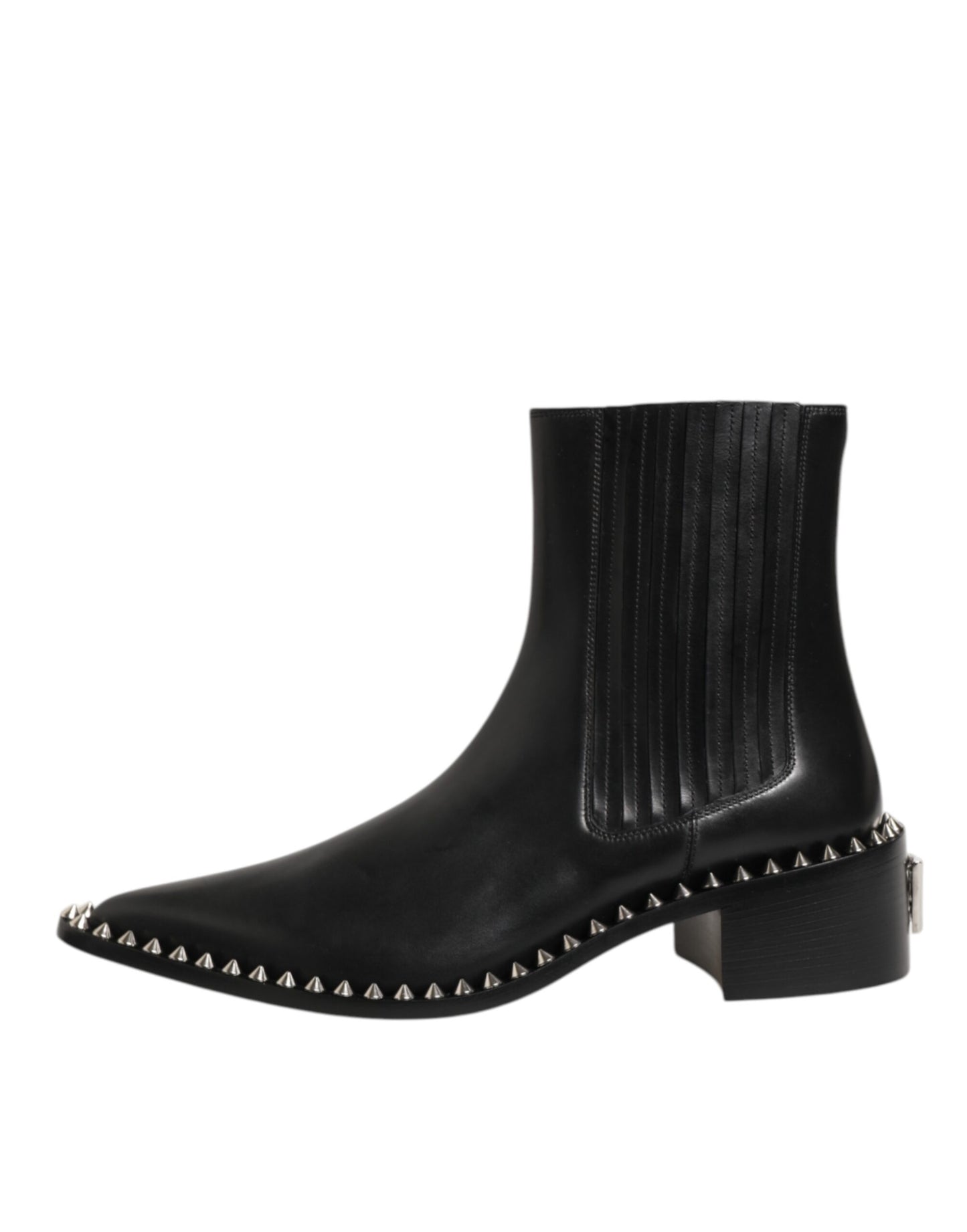 Dolce & Gabbana Leer Studded Short Boots Zwart Mannen
