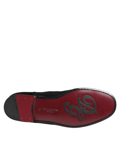 Dolce Gabbana Chelsea Boots Leer Bont Zwart Luxe Elegant