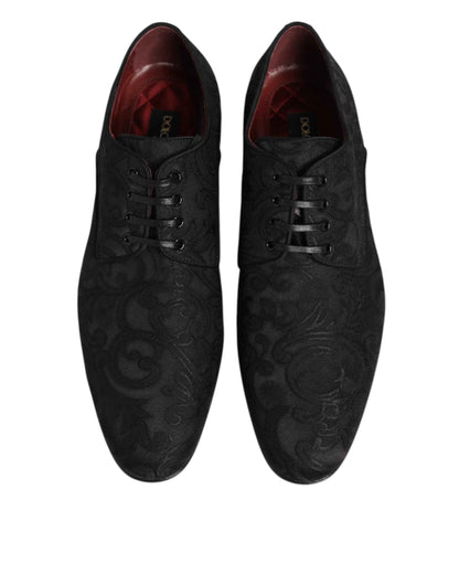 Dolce & Gabbana Derby Dress Brocade Schoenen Zwart Elegant