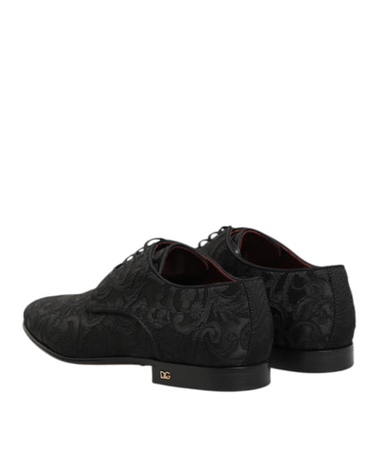 Dolce & Gabbana Derby Dress Brocade Schoenen Zwart Elegant