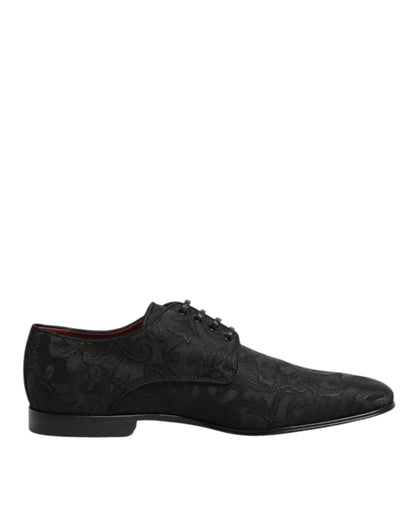 Dolce & Gabbana Derby Dress Brocade Schoenen Zwart Elegant