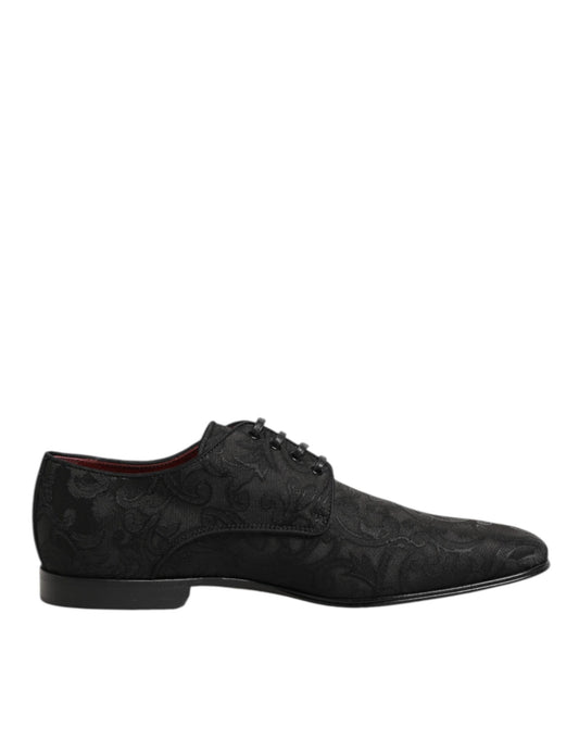 Dolce & Gabbana Derby Dress Brocade Schoenen Zwart Elegant