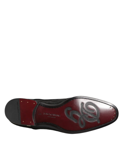 Dolce & Gabbana Derby Dress Brocade Schoenen Zwart Elegant
