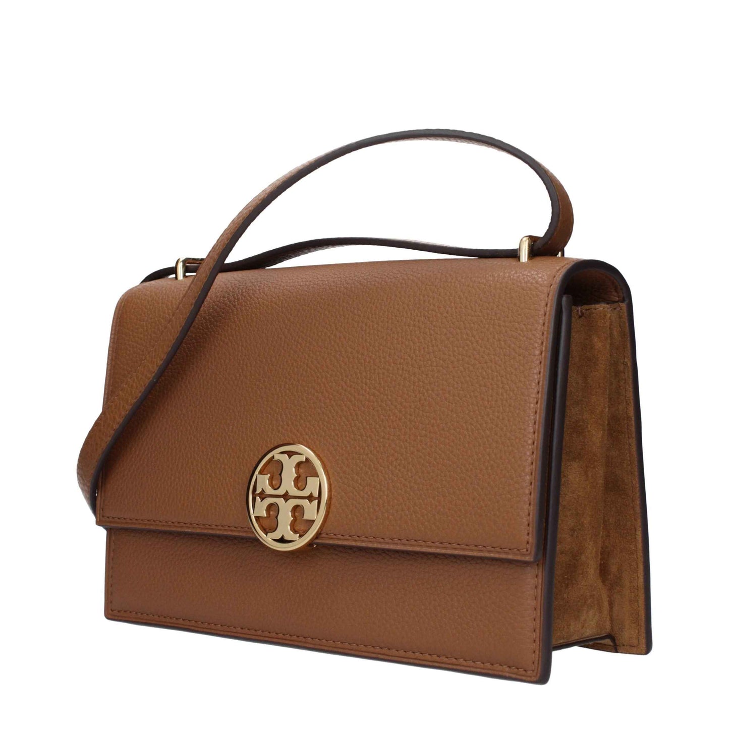 Tory Burch Crossbody Leren Tas Bruin Goud Hardware 8 cm
