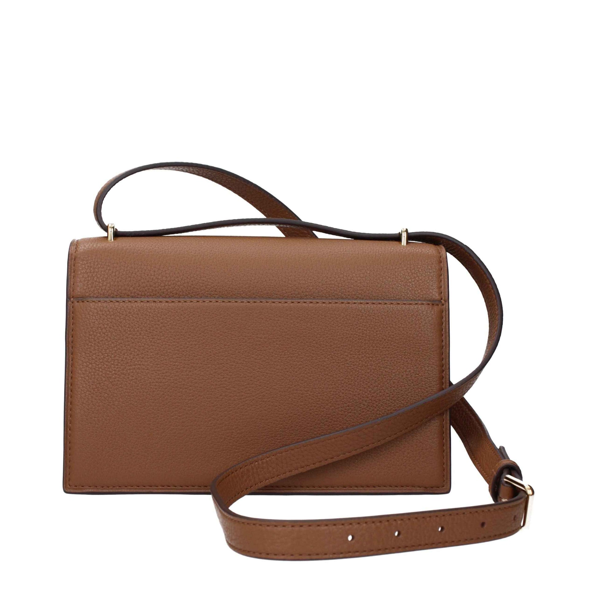 Tory Burch Crossbody Leren Tas Bruin Goud Hardware 8 cm