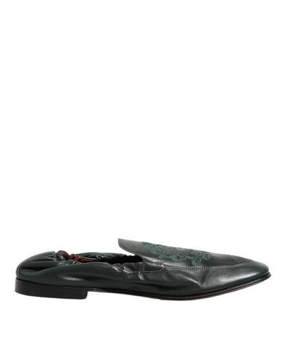Dolce & Gabbana Groene Leren Loafers Heren Slipschoenen