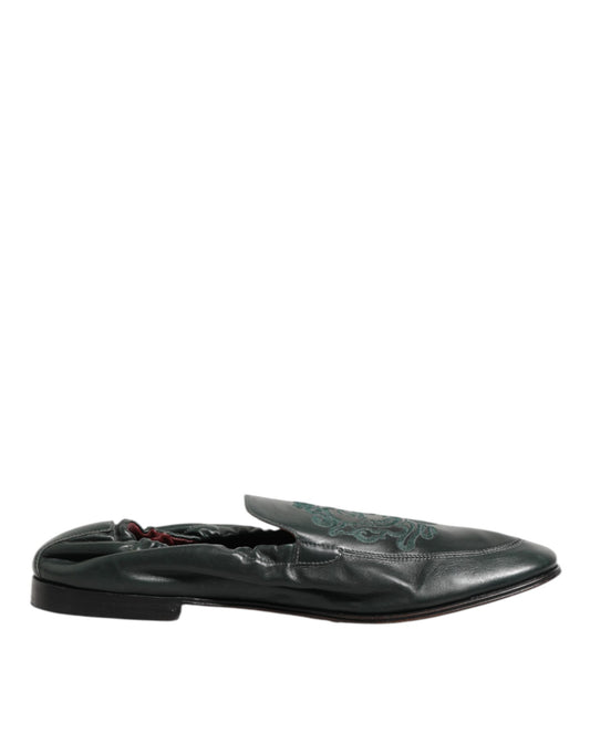 Dolce & Gabbana Groene Leren Loafers Heren Slipschoenen
