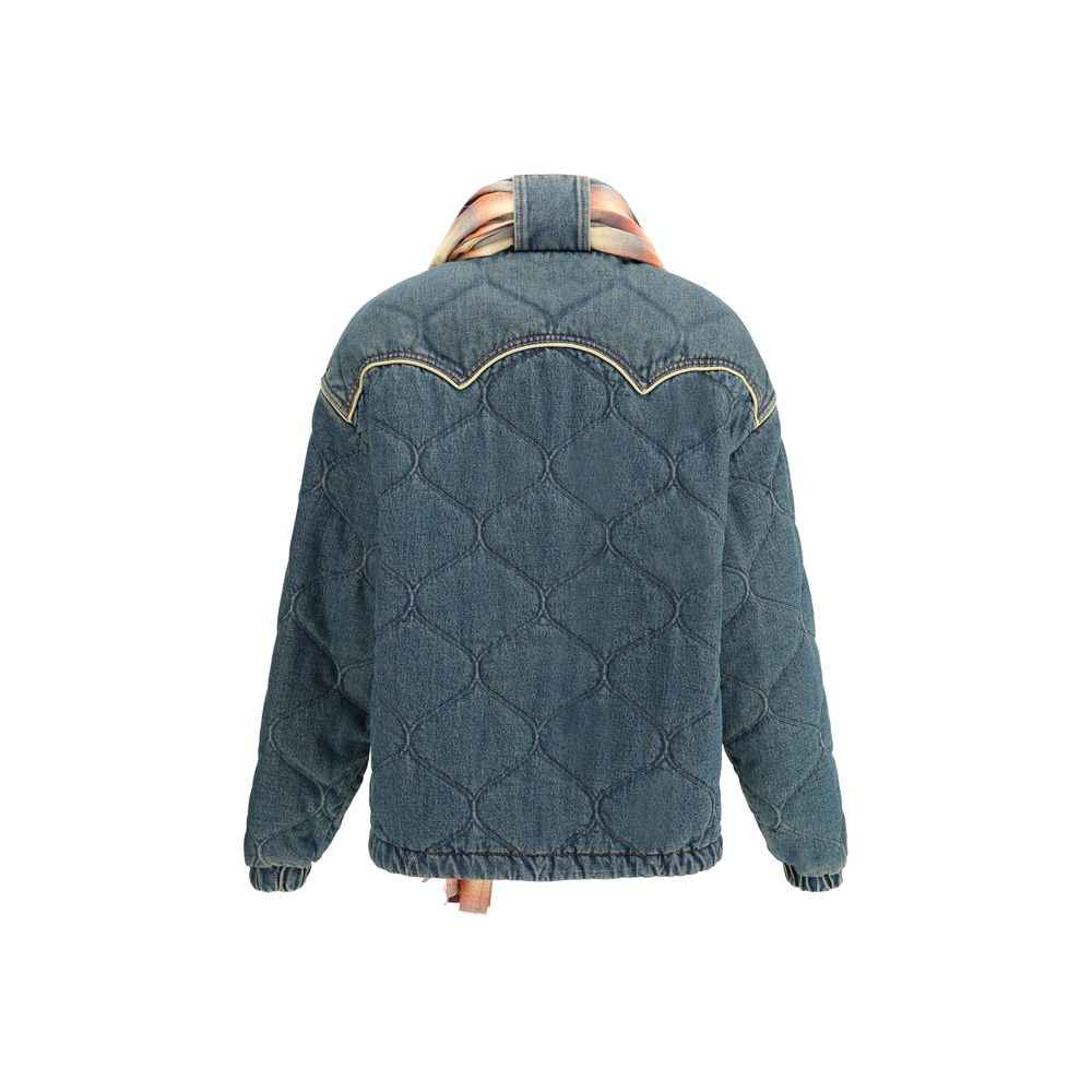 MARBELL Denim Donsjas Met Sjaal Luxe Elegante Blauw M
