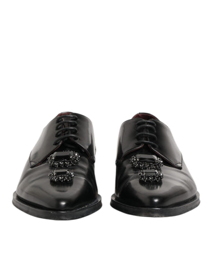 Dolce & Gabbana Derby Premium Leer Schoenen - Zwart