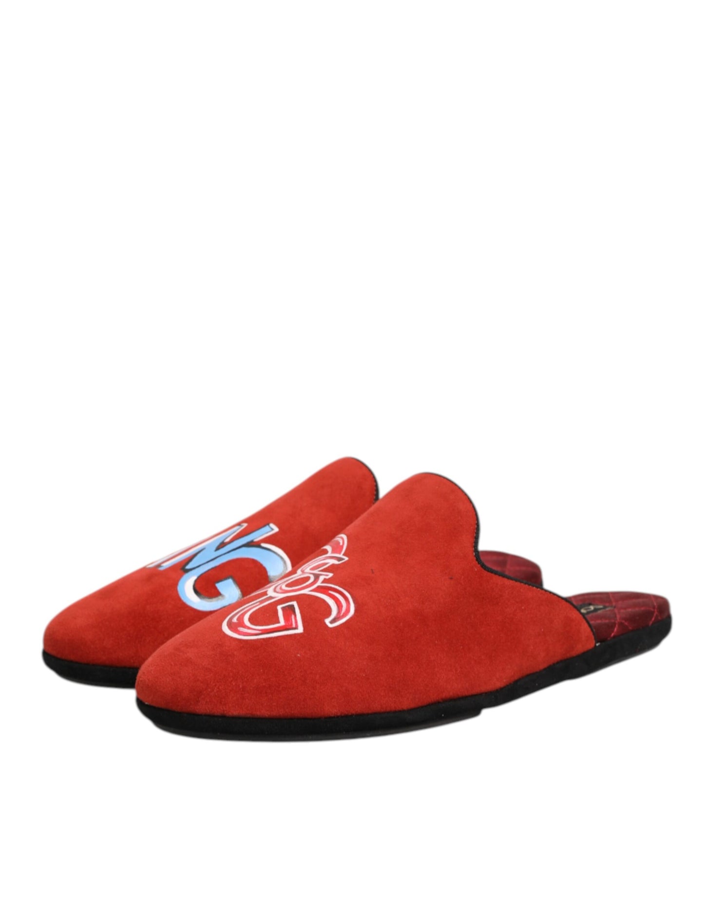 Dolce & Gabbana Huis Slippers Rood Suede DG King Voor Heren