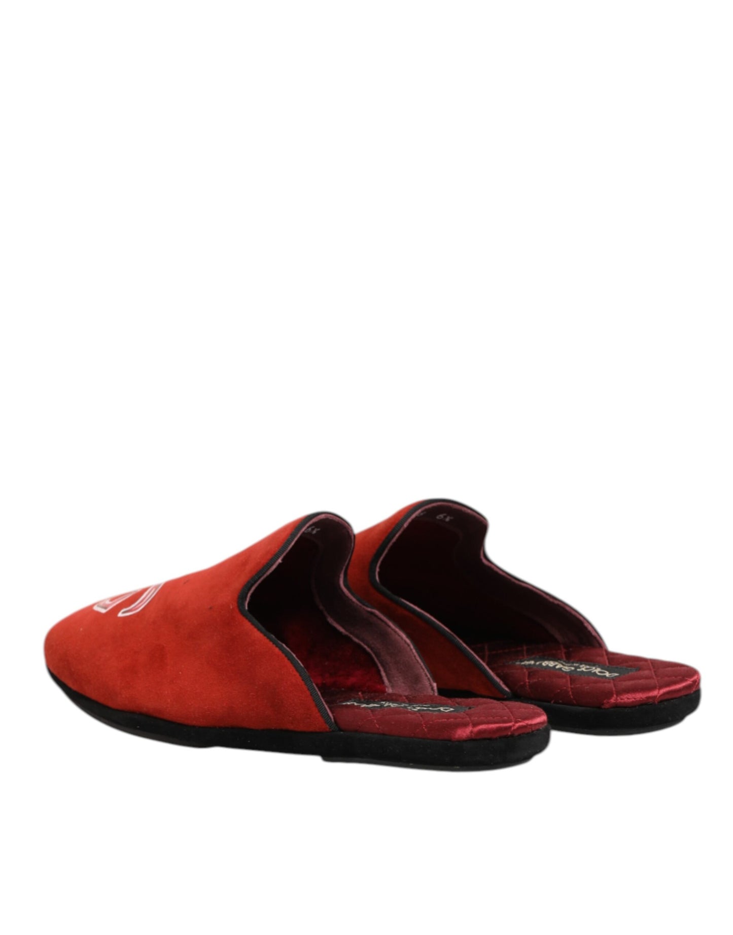 Dolce & Gabbana Huis Slippers Rood Suede DG King Voor Heren