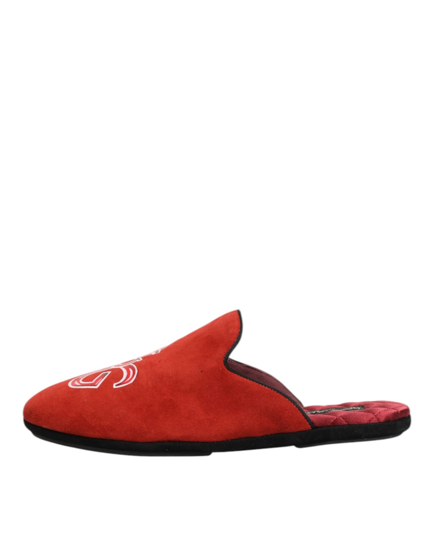 Dolce & Gabbana Huis Slippers Rood Suede DG King Voor Heren