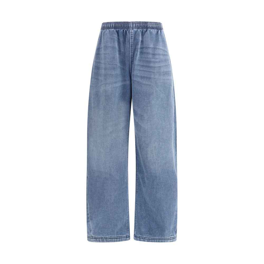 Alexander Wang Sporty Broek Blauw Met Elastische Taille