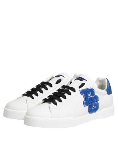 Dolce Gabbana Low Leer Sneakers Wit DG Logo Schoenen