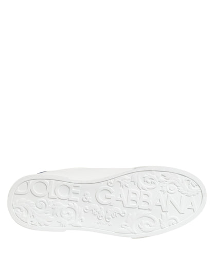 Dolce Gabbana Low Leer Sneakers Wit DG Logo Schoenen