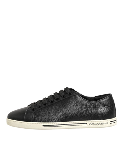 Dolce Gabbana Leren Laagtop Sneakers Zwart Luxe Unisex