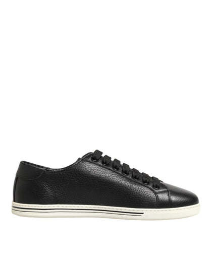 Dolce Gabbana Leren Laagtop Sneakers Zwart Luxe Unisex