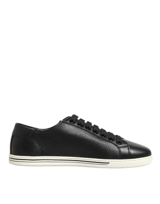 Dolce Gabbana Leren Laagtop Sneakers Zwart Luxe Unisex
