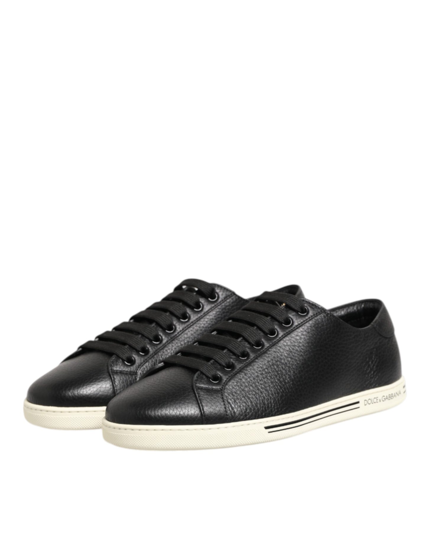 Dolce Gabbana Leren Laagtop Sneakers Zwart Luxe Unisex