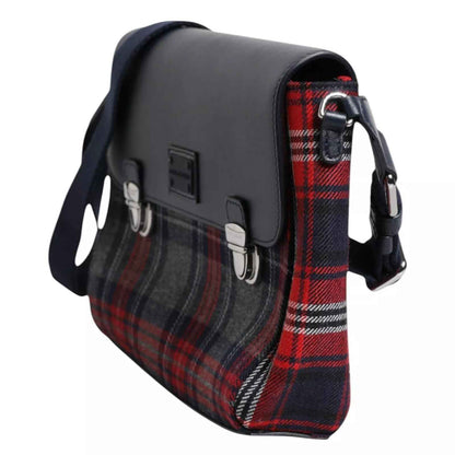 Dolce & Gabbana Multicolor Plaid Wool Calfskin Tartan Satchel Bag