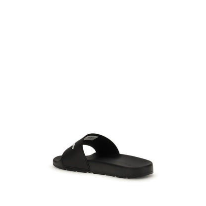 Off-White Rubber Slides Black Bookish Logo Edition