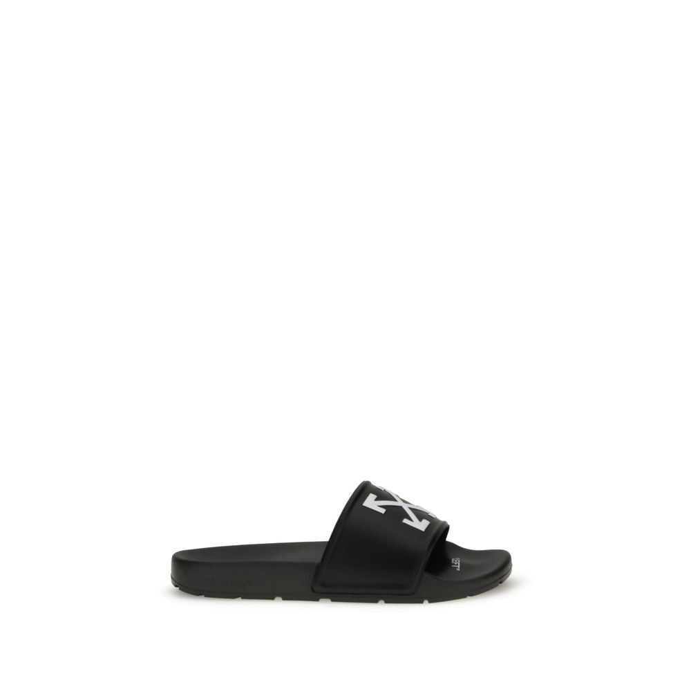 Off-White Arrow Sliders Rubber Wit Iconische Slippers