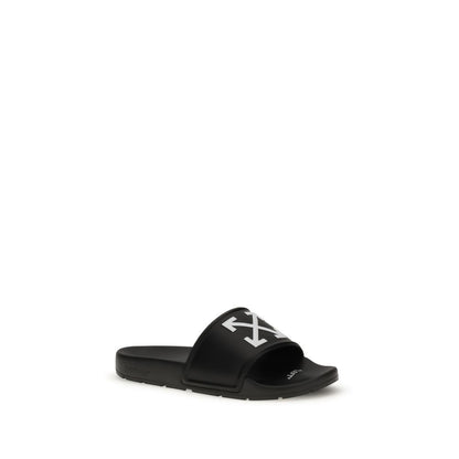 Off-White Arrow Sliders Rubber Wit Iconische Slippers
