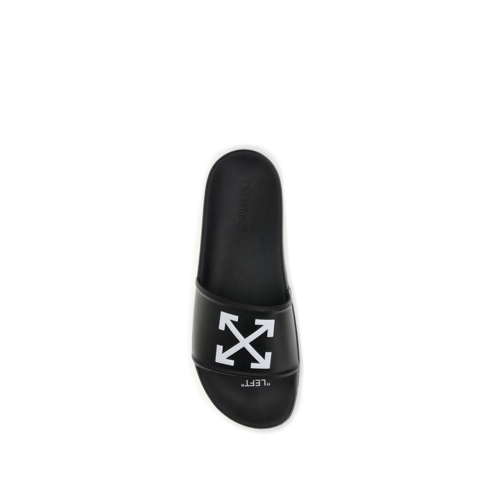 Off-White Arrow Sliders Rubber Wit Iconische Slippers