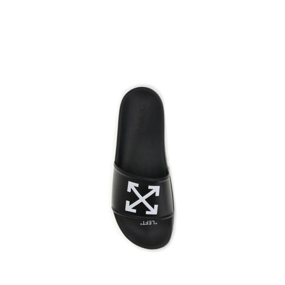 Off-White Arrow Sliders Rubber Wit Iconische Slippers