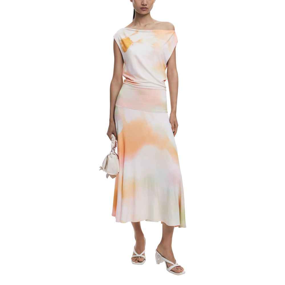 Desigual Jurk Viscose Oranje XL Luxe Zomerjurk Pasvorm