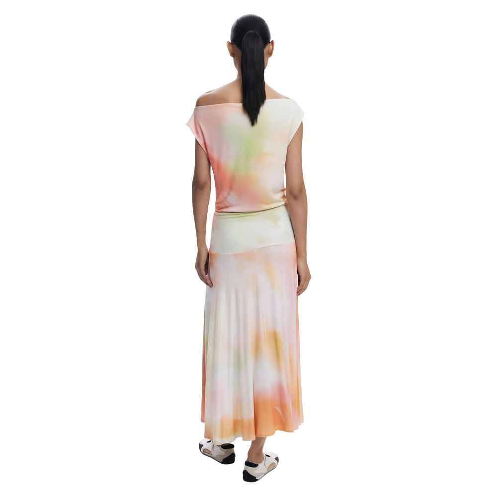 Desigual Jurk Viscose Oranje XL Luxe Zomerjurk Pasvorm