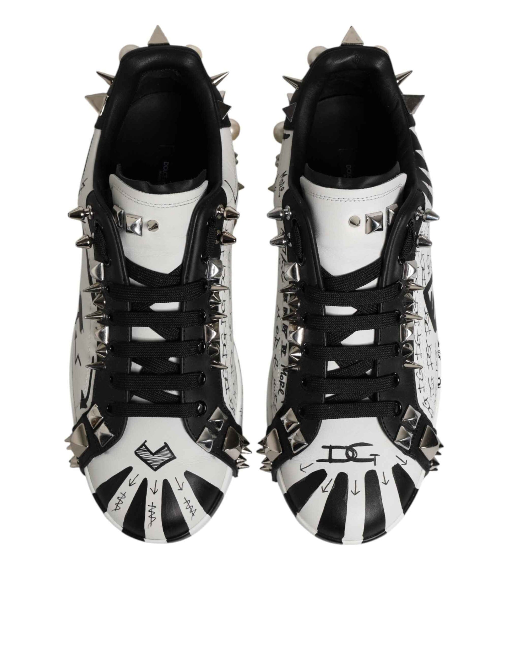 Dolce & Gabbana Portofino Low-Top S Leren Sneakers - Wit