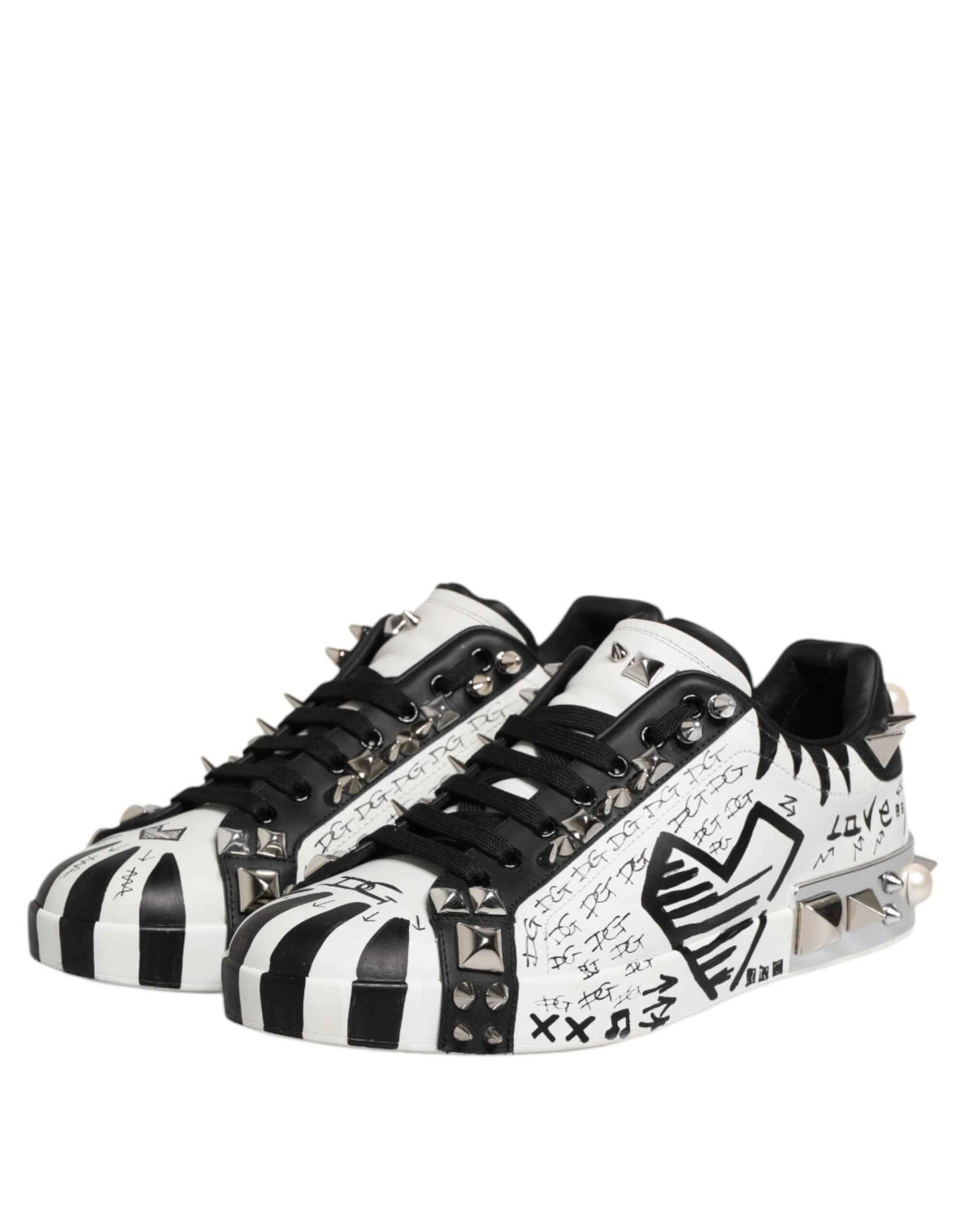 Dolce & Gabbana Portofino Low-Top S Leren Sneakers - Wit