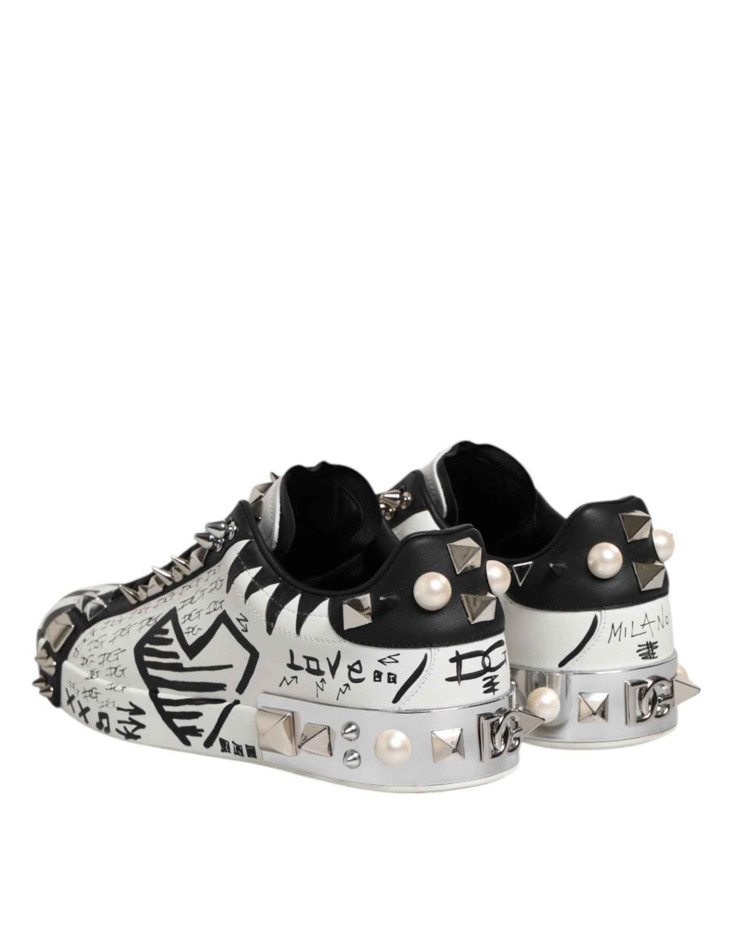 Dolce & Gabbana Portofino Low-Top S Leren Sneakers - Wit