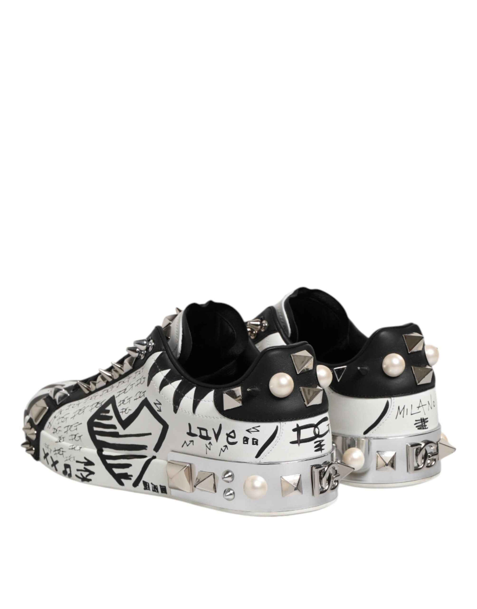 Dolce & Gabbana Portofino Low-Top S Leren Sneakers - Wit