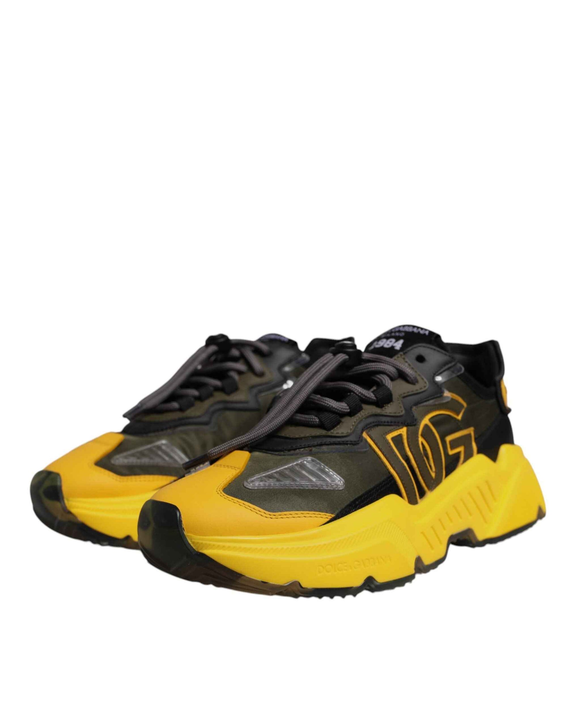 Dolce Gabbana Daymaster Low Top Sneakers Zwart Geel