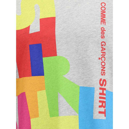 Comme Des Garçons Multicolor Print T Shirt Materiaalmix Wit