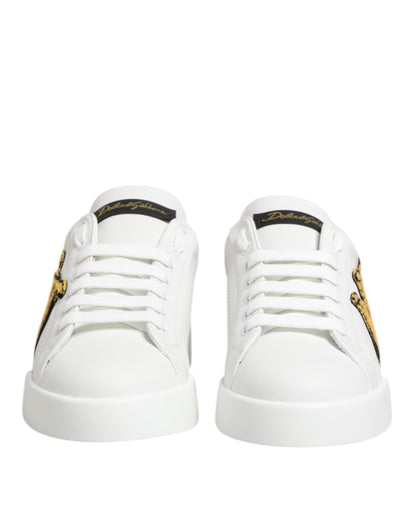 Dolce & Gabbana Portofino Leren Sneakers Witte Luxe