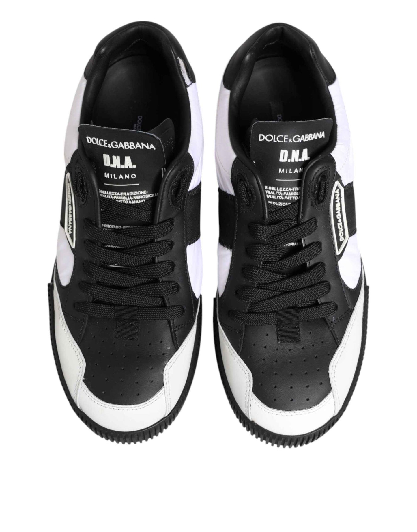 Dolce & Gabbana Lage Sneakers Leer Miami Zwart Wit