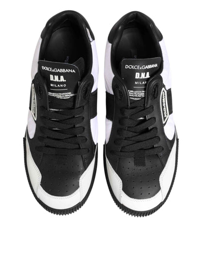 Dolce & Gabbana Lage Sneakers Leer Miami Zwart Wit