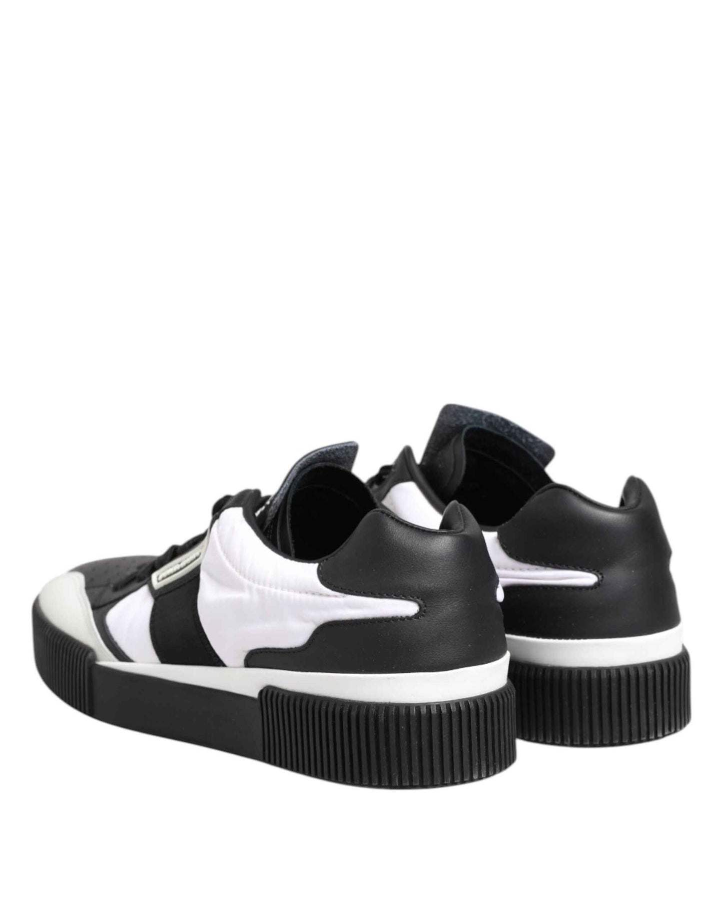 Dolce & Gabbana Lage Sneakers Leer Miami Zwart Wit