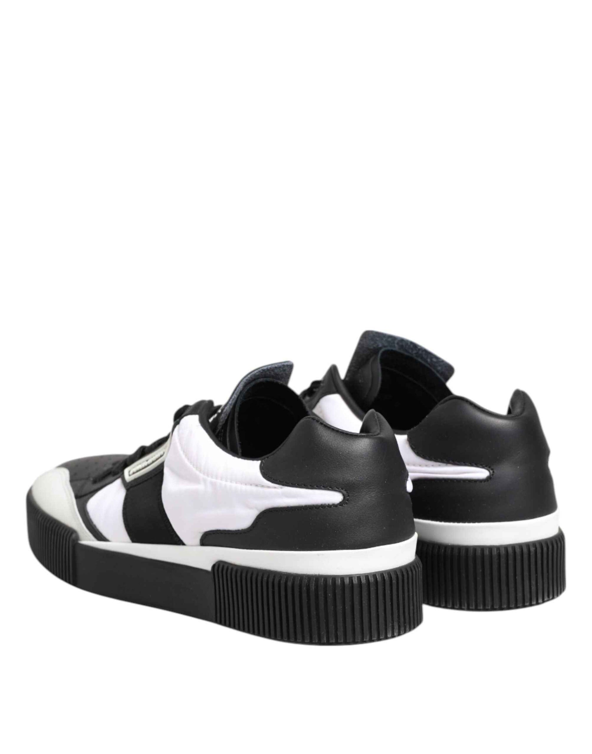 Dolce & Gabbana Lage Sneakers Leer Miami Zwart Wit